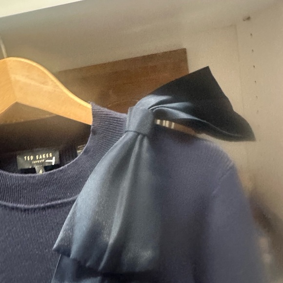 Ted Baker Knit Navy Sweater with Bow Detail - Picture 6 of 10